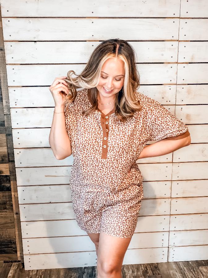 Cheetah Short Lounge Set